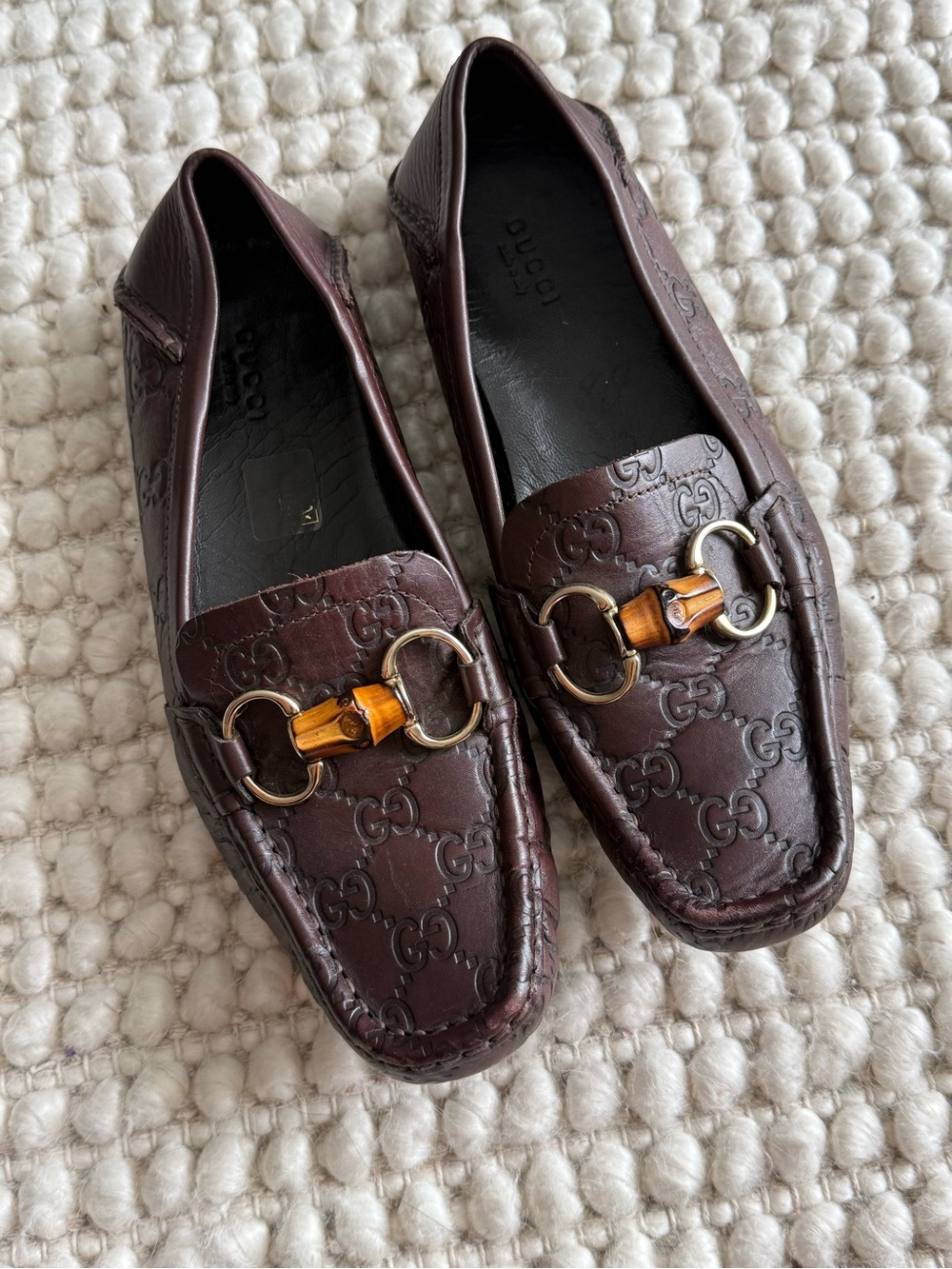 Vintage 2000s Gucci Guccissima Monogram Loafers / 37 ( US 7)